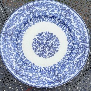 Vintage Elegant Blue and White Dinner Plate